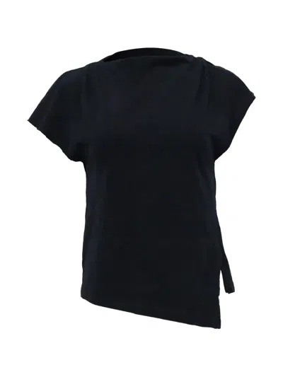 Pre-owned Isabel Marant Vintage Sebani Asymmetrical T-shirt In Black