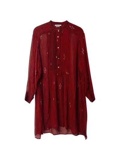 Pre-owned Isabel Marant Vintage Striped-pattern Shirt Dress In Red