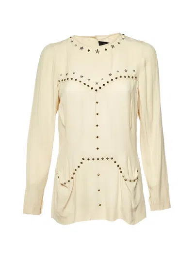 Pre-owned Isabel Marant Vintage Studded Blouse In Neutral