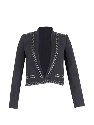 Pre-owned Isabel Marant Vintage Studded-hem Blazer In Black