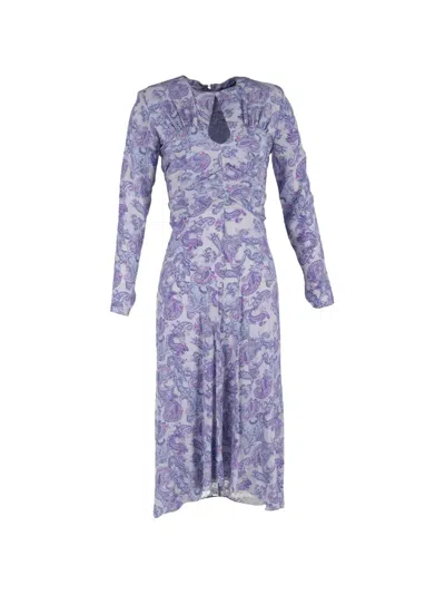 Pre-owned Isabel Marant Vintage Telima Cut-out Paisley-print Midi Dress In Purple