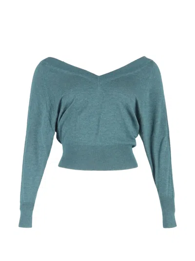 Pre-owned Isabel Marant Vintage V-neck Wool Top In Blue