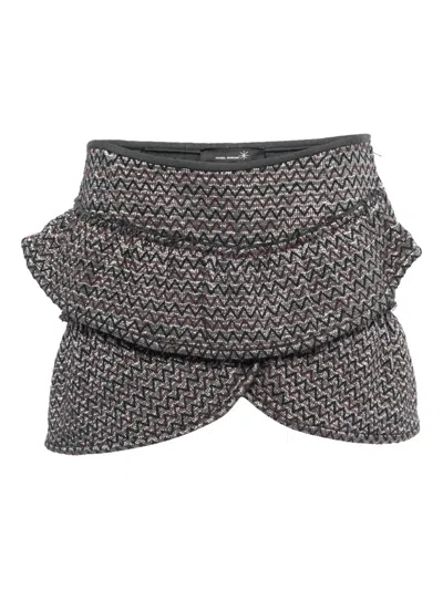 Pre-owned Isabel Marant Vintage Zigzag-pattern Mini Skirt In Gray