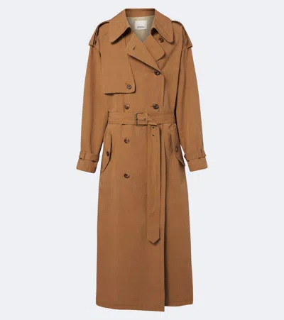 Isabel Marant Violette Cotton And Linen Trench Coat In Brown