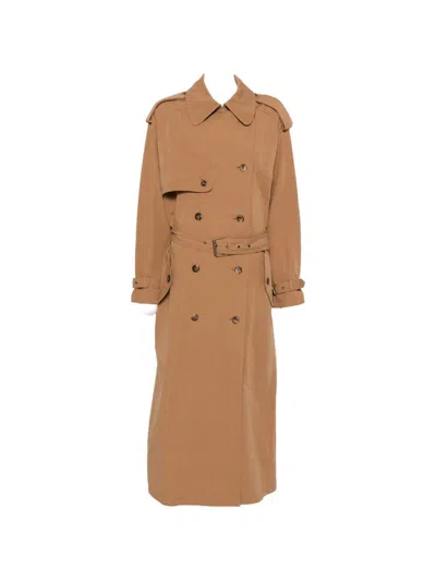 Isabel Marant Violette Cotton Trench Coat Long Cut In Brown