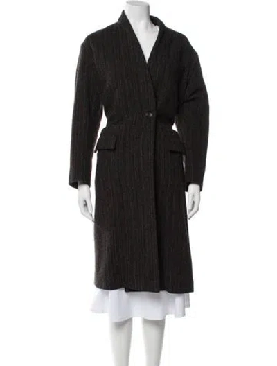 Pre-owned Isabel Marant Virgin Wool Animal Print Faux Fur Coat In Black