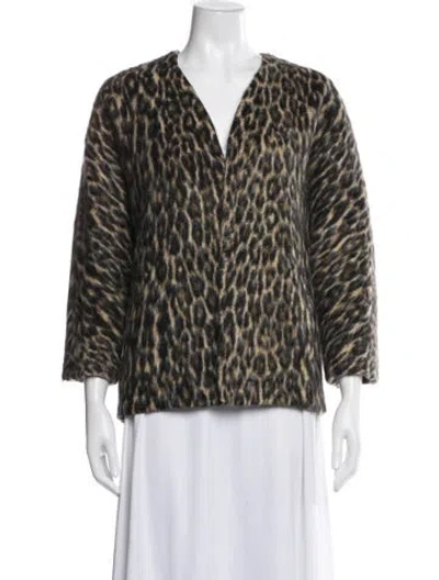 Pre-owned Isabel Marant Virgin Wool Animal Print Jacket In Black