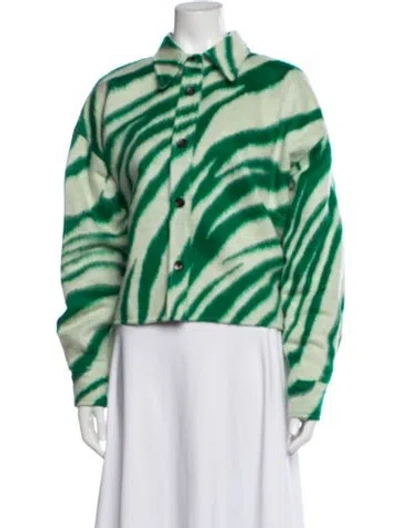 Pre-owned Isabel Marant Virgin Wool Animal Print Jacket In Green