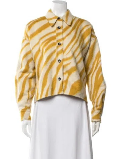Pre-owned Isabel Marant Virgin Wool Animal Print Jacket In Yellow