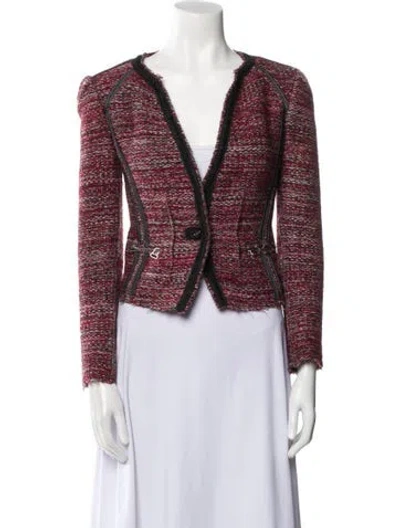 Pre-owned Isabel Marant Virgin Wool Colorblock Pattern Evening Jacket In Red