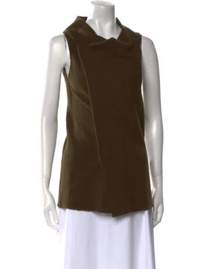 Pre-owned Isabel Marant Virgin Wool Cowl Neck Top In Green