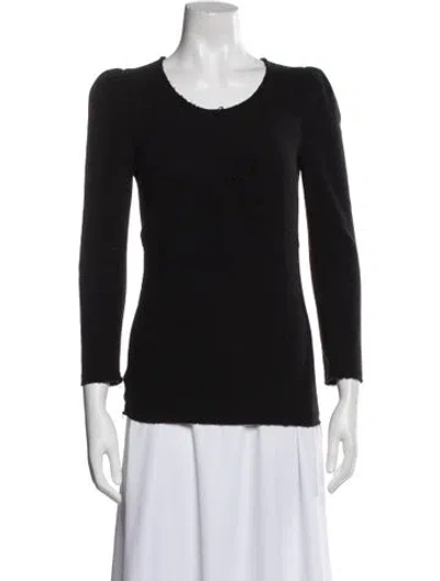 Pre-owned Isabel Marant Virgin Wool Crew Neck Top In Black