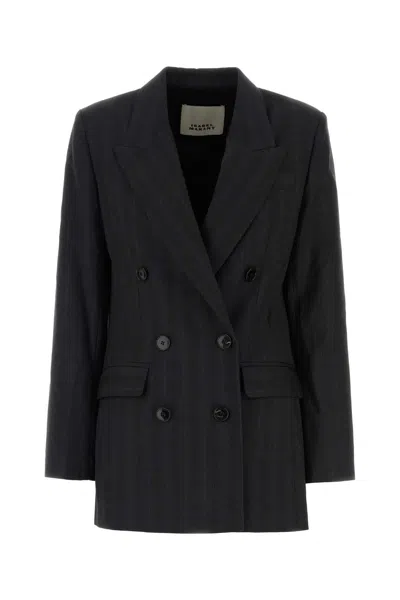 Isabel Marant Virgin Wool Double-breasted Blazer In Black