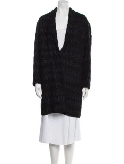 Pre-owned Isabel Marant Virgin Wool Faux Fur Coat In Black