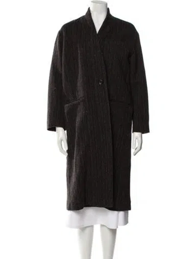 Pre-owned Isabel Marant Virgin Wool Faux Fur Coat In Brown