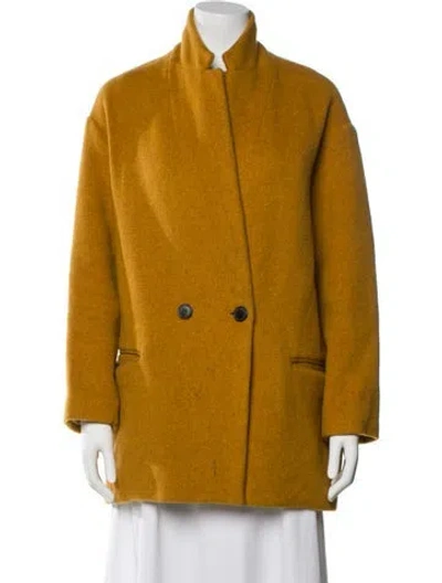 Pre-owned Isabel Marant Virgin Wool Faux Fur Coat In Neutral