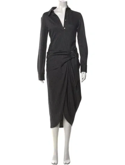 Pre-owned Isabel Marant Virgin Wool Midi Length Dress W/ Tags In Gray