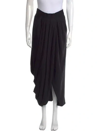 Pre-owned Isabel Marant Virgin Wool Midi Length Skirt In Black