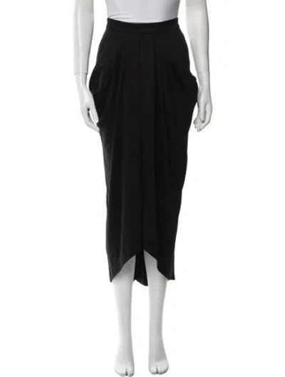 Pre-owned Isabel Marant Virgin Wool Midi Length Skirt In Black