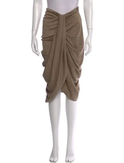 Pre-owned Isabel Marant Virgin Wool Midi Length Skirt In Brown