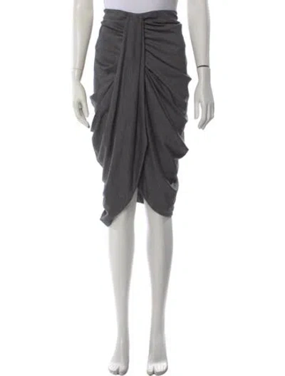 Pre-owned Isabel Marant Virgin Wool Midi Length Skirt In Gray