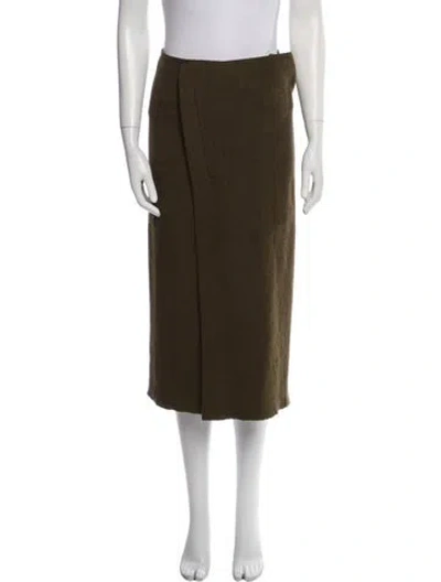 Pre-owned Isabel Marant Virgin Wool Midi Length Skirt In Green