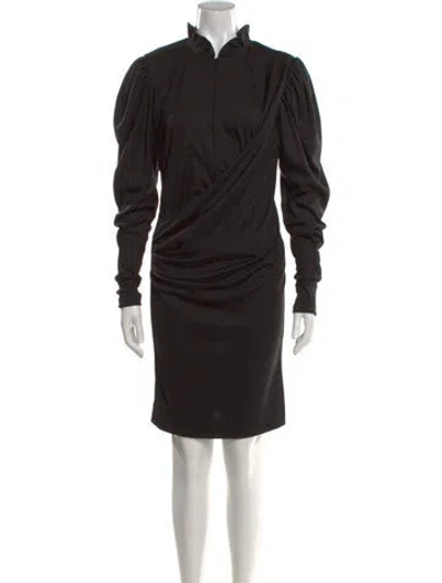 Pre-owned Isabel Marant Virgin Wool Mini Dress In Black