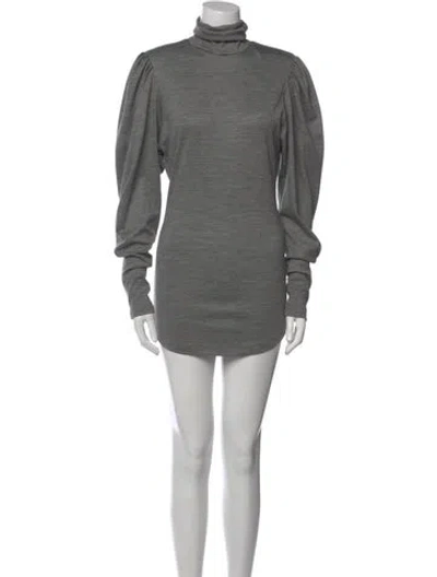 Pre-owned Isabel Marant Virgin Wool Mini Dress In Gray