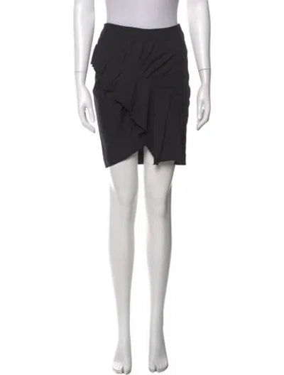 Pre-owned Isabel Marant Virgin Wool Mini Skirt In Gray