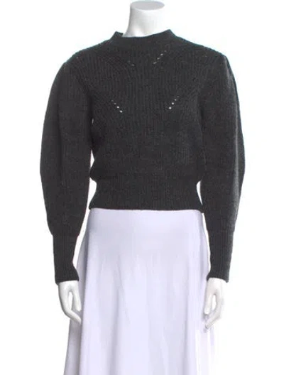 Pre-owned Isabel Marant Virgin Wool Mock Neck Sweater In Black
