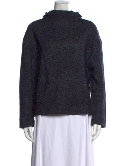 Pre-owned Isabel Marant Virgin Wool Mock Neck Sweater In Blue