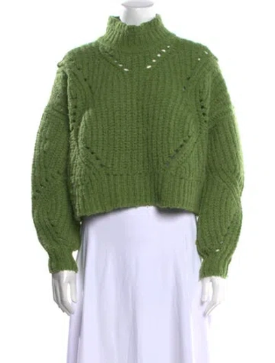Pre-owned Isabel Marant Virgin Wool Mock Neck Sweater In Green