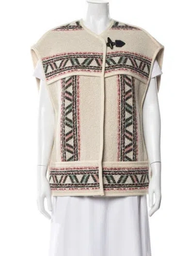 Pre-owned Isabel Marant Virgin Wool Patterned Vest In Neutral