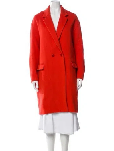 Pre-owned Isabel Marant Virgin Wool Peacoat In Orange
