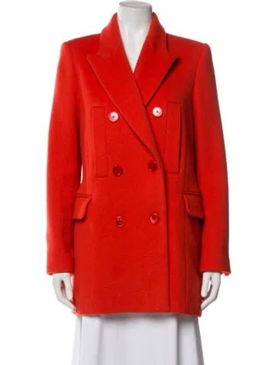 Pre-owned Isabel Marant Virgin Wool Peacoat In Orange