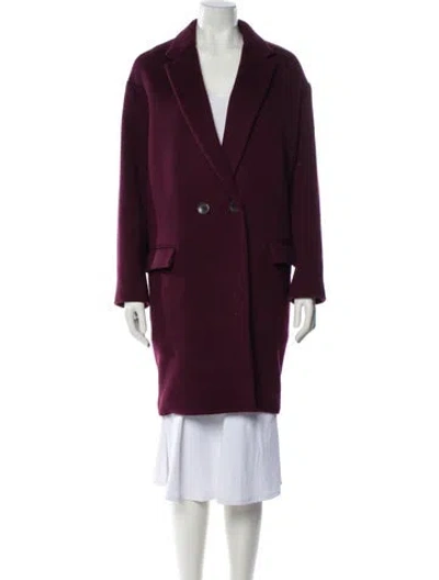 Pre-owned Isabel Marant Virgin Wool Peacoat In Purple