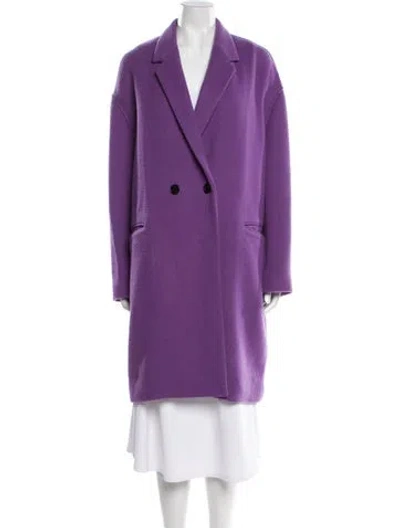Pre-owned Isabel Marant Virgin Wool Peacoat In Purple