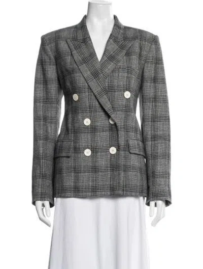 Pre-owned Isabel Marant Virgin Wool Plaid Print Blazer In Black/grey