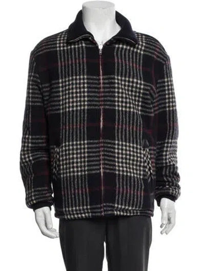 Pre-owned Isabel Marant Virgin Wool Plaid Print Bomber Jacket In Blue