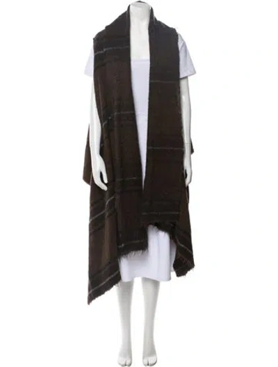 Pre-owned Isabel Marant Virgin Wool Plaid Print Coat In Brown