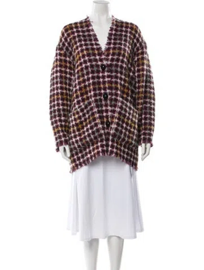 Pre-owned Isabel Marant Virgin Wool Plaid Print Jacket In Brown