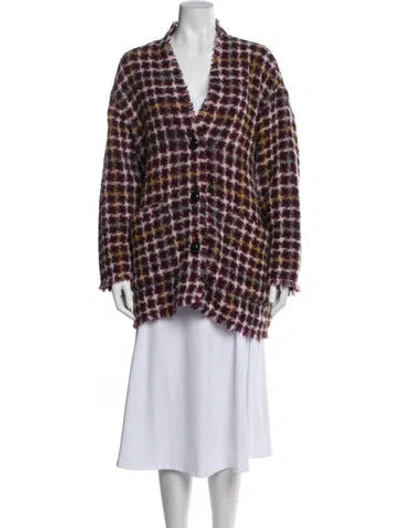 Pre-owned Isabel Marant Virgin Wool Plaid Print Utility Jacket In Multi