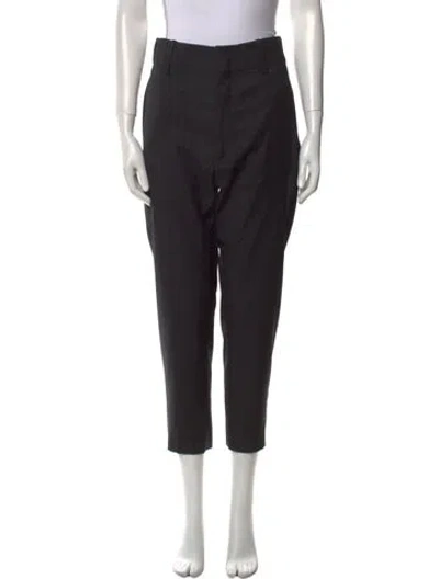 Pre-owned Isabel Marant Virgin Wool Skinny Leg Pants In Black