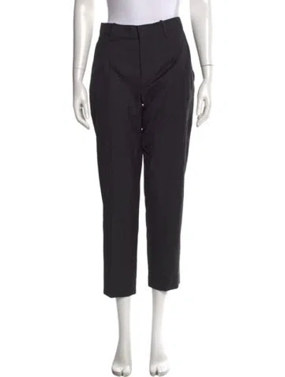 Pre-owned Isabel Marant Virgin Wool Straight Leg Pants In Black