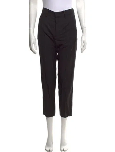 Pre-owned Isabel Marant Virgin Wool Straight Leg Pants In Black