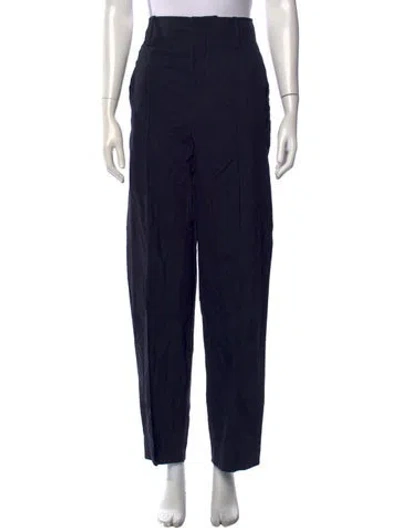 Pre-owned Isabel Marant Virgin Wool Straight Leg Pants In Black