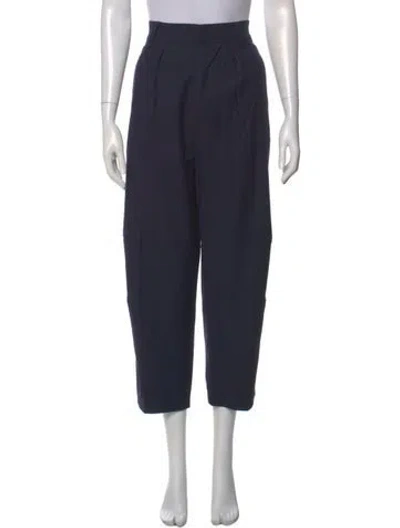 Pre-owned Isabel Marant Virgin Wool Straight Leg Pants In Blue