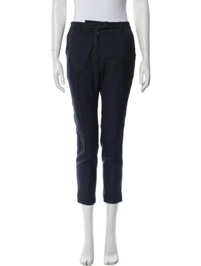 Pre-owned Isabel Marant Virgin Wool Straight Leg Pants In Blue