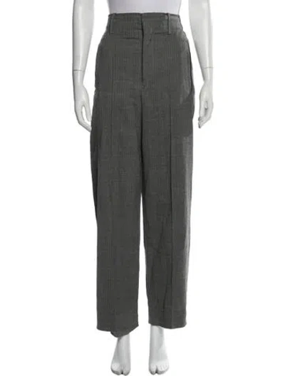 Pre-owned Isabel Marant Virgin Wool Straight Leg Pants In Gray