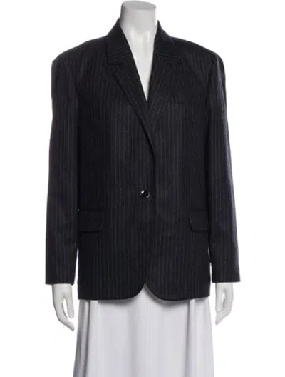 Pre-owned Isabel Marant Virgin Wool Striped Blazer In Gray